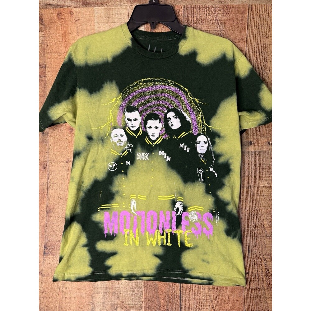 Motionless In White Shirt M Vakate Bleach Tie Dye Metalcore Emo Scene Mall Goth